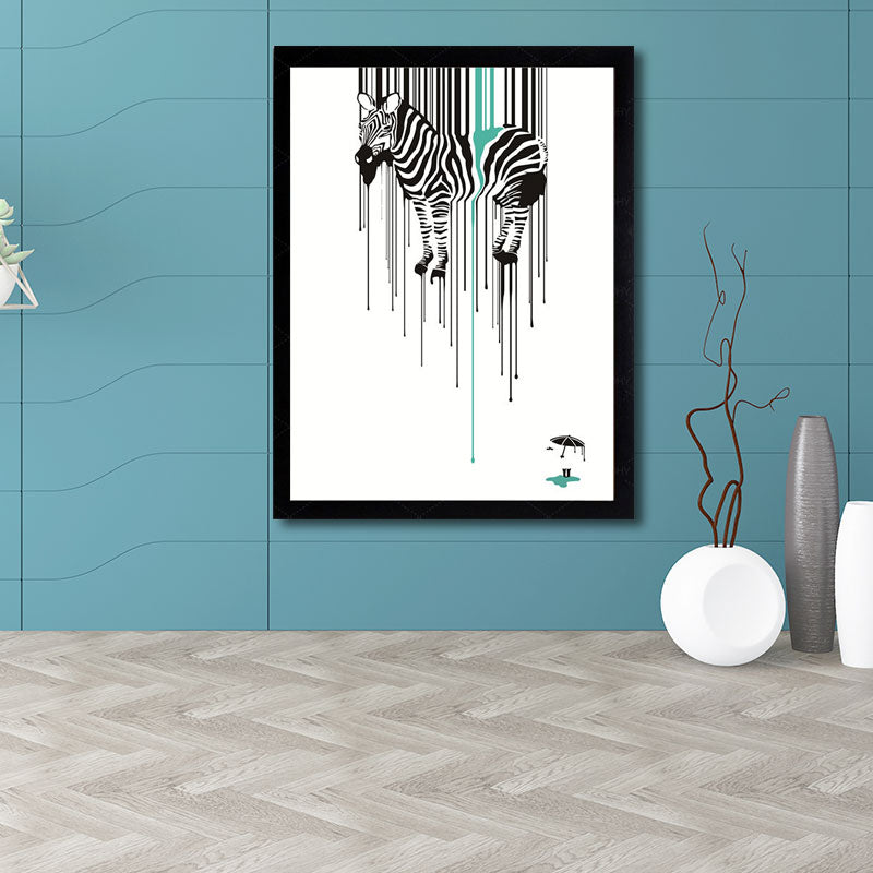 Zebra-Leinwandkunst, modernes dekoratives Wohnzimmergemälde in mehrfarbig