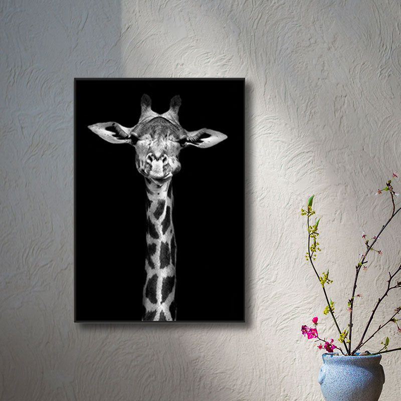 Wild Animal Canvas Print Modern Textured Wall Art Decor in Black, Multiple Sizes