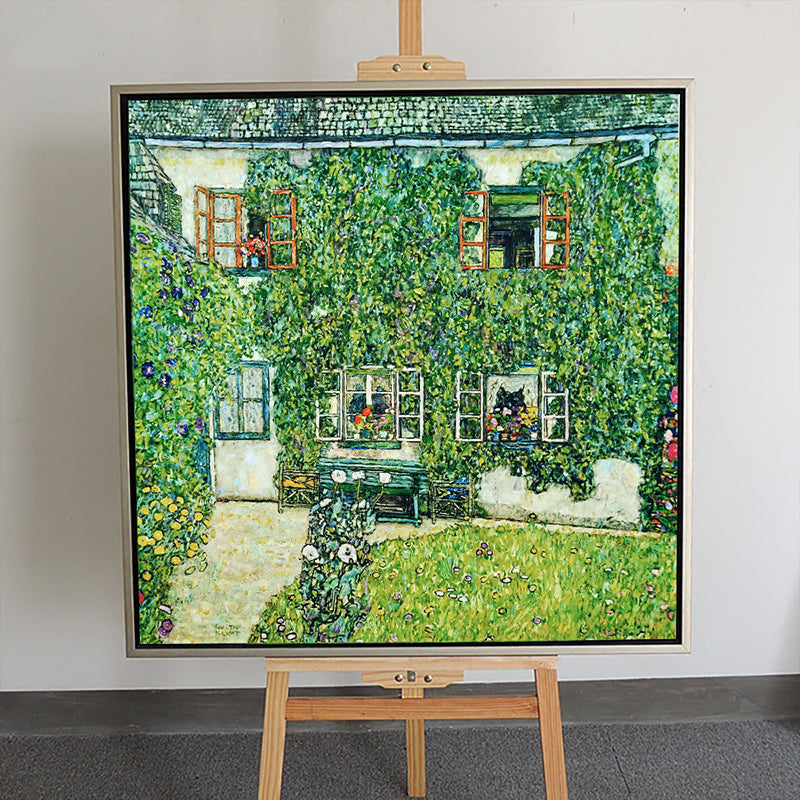 Green Botanical and Flower Canvas Country Style Textured Wall Art Print for Playroom