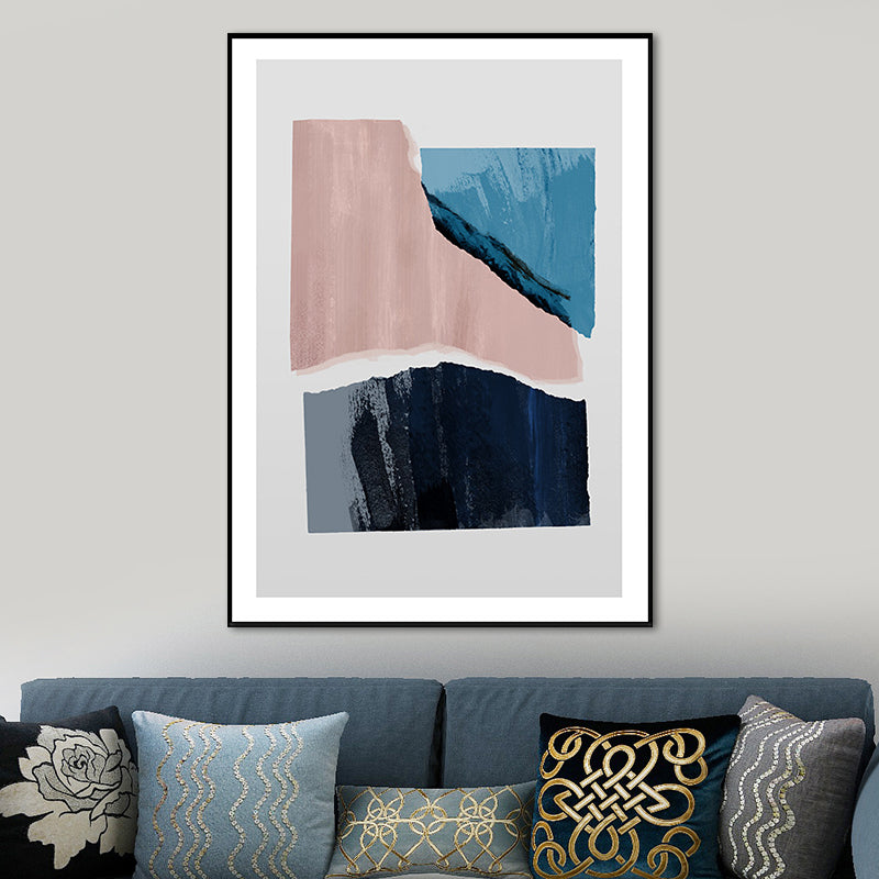 Overlapping Abstract Canvas Art Pastel Color Scandinavian Wall Decor for Living Room