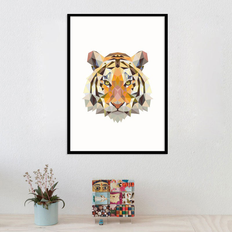 Orange Tiger Head Canvas Art Animal Classic for Decoration Wall Decor, Multiple Sizes