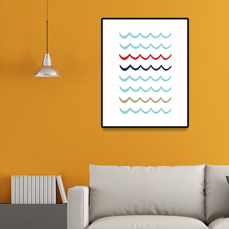Toile d'art mural avec élément nautique scandinave, peinture décorative de couleur douce pour chambre d'amis