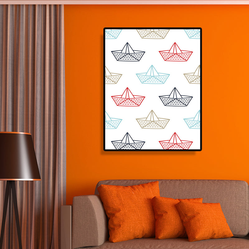 Toile d'art mural avec élément nautique scandinave, peinture décorative de couleur douce pour chambre d'amis