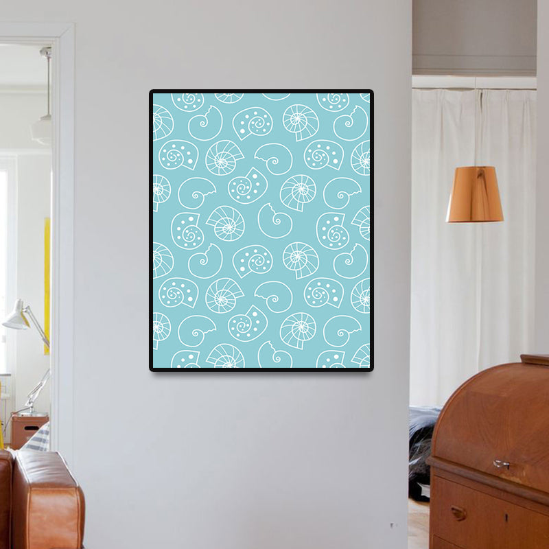 Toile d'art mural avec élément nautique scandinave, peinture décorative de couleur douce pour chambre d'amis