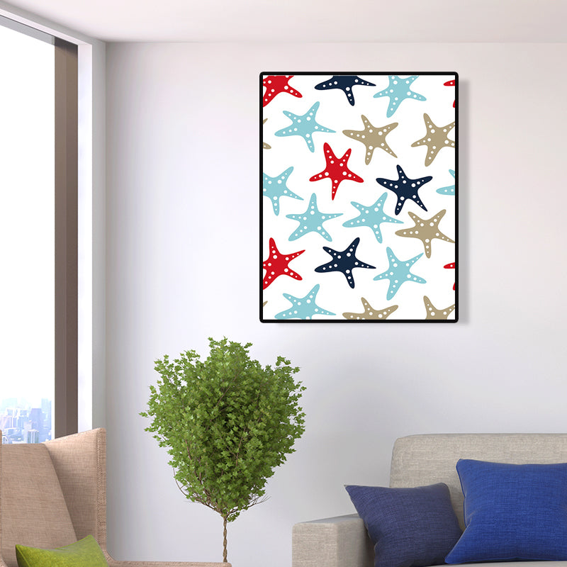 Toile d'art mural avec élément nautique scandinave, peinture décorative de couleur douce pour chambre d'amis