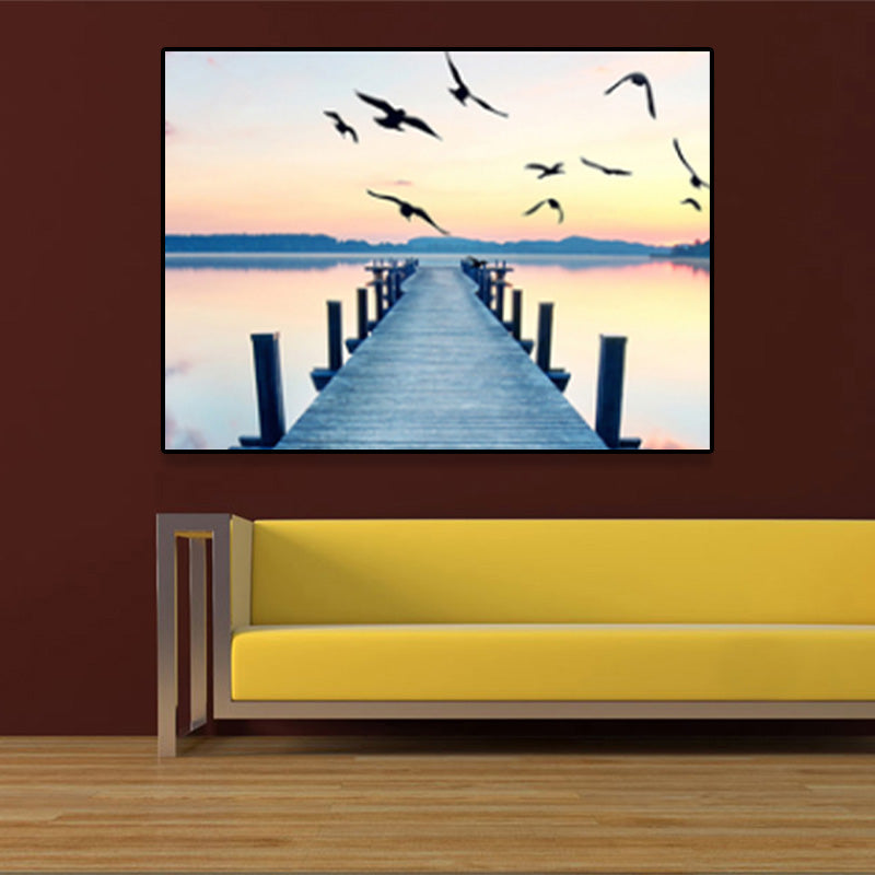 Lichtkleurig landschap verpakt canvas huis muur kunst decor voor slaapkamer, meerdere maten