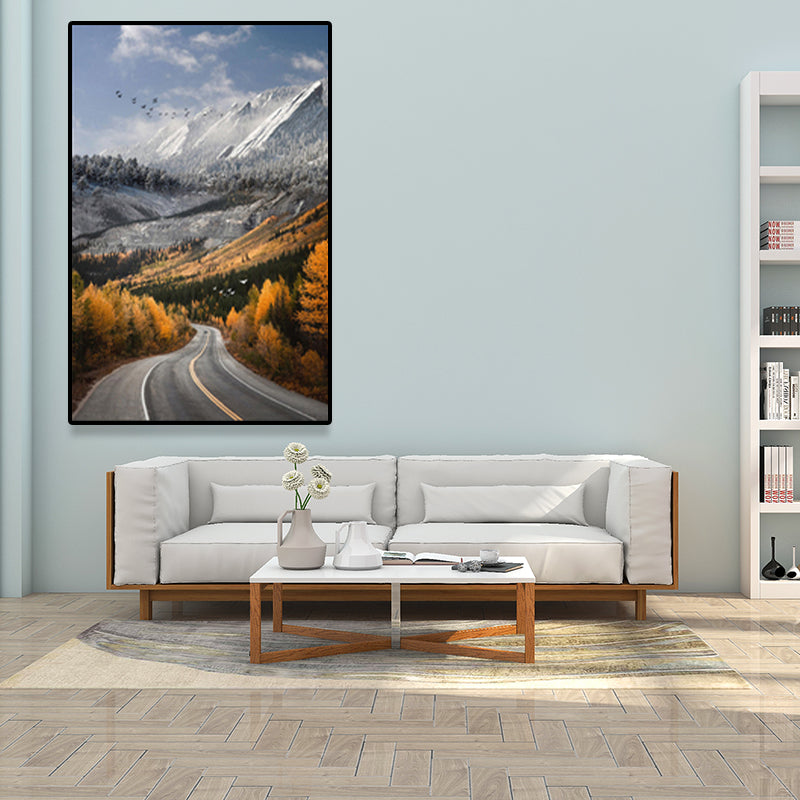 Highway in Mountain Schilderijen Zachte Kleur Canvas Wall Art voor Home Decor, Meerdere Grootte Opties