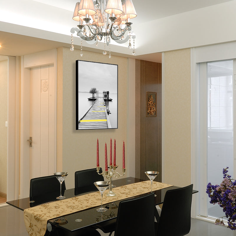 Zachte kleur zeezicht canvas prints landschap modernistische huis muur kunst decor voor salon