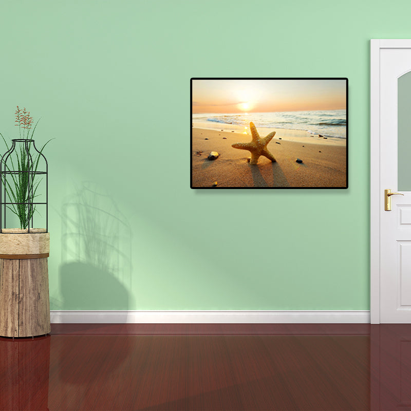 Coastal Beach Scenery Paintings Light Color Wrapped Canvas, Multiple Size Options