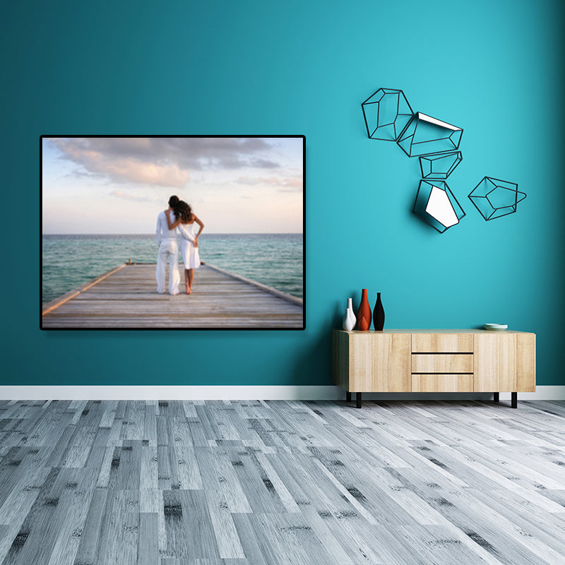 Lichte kleurenliefhebbers gewikkeld canvas menselijke moderne decoratieve muurkunstprint voor slaapkamer