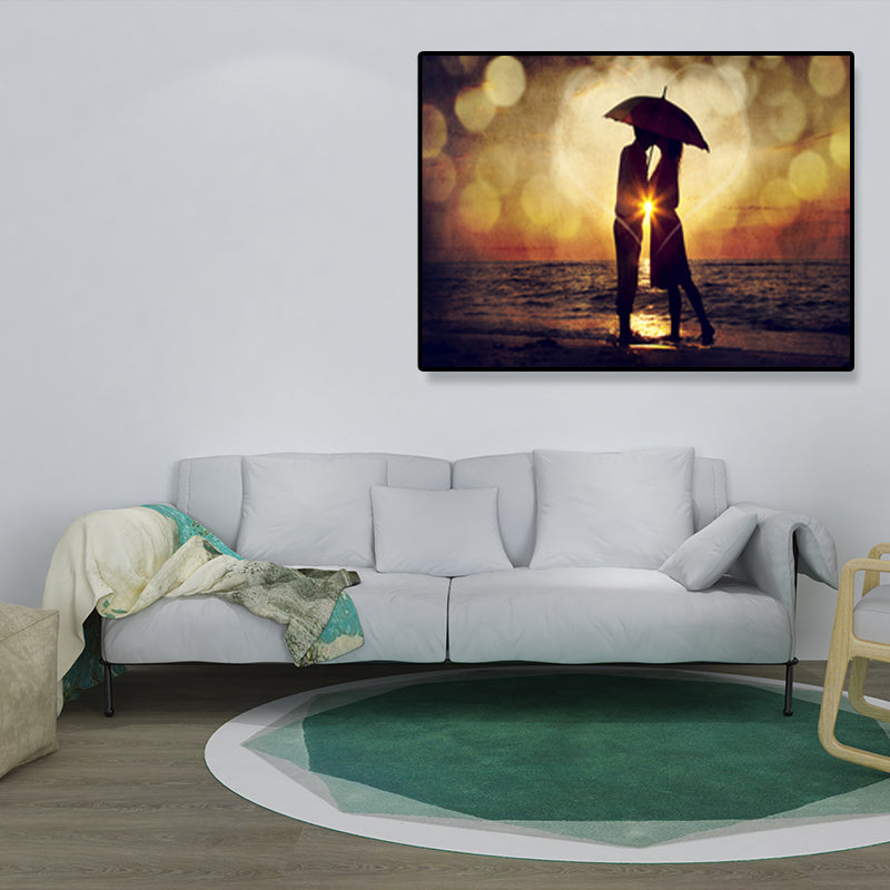 Lichte kleurenliefhebbers gewikkeld canvas menselijke moderne decoratieve muurkunstprint voor slaapkamer