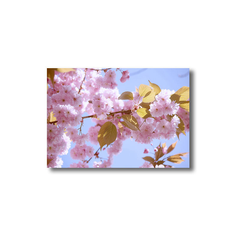 Heller Sakura-Leinwanddruck, florale Schlichtheit, Heim-Wand-Kunst-Dekor für das Wohnzimmer
