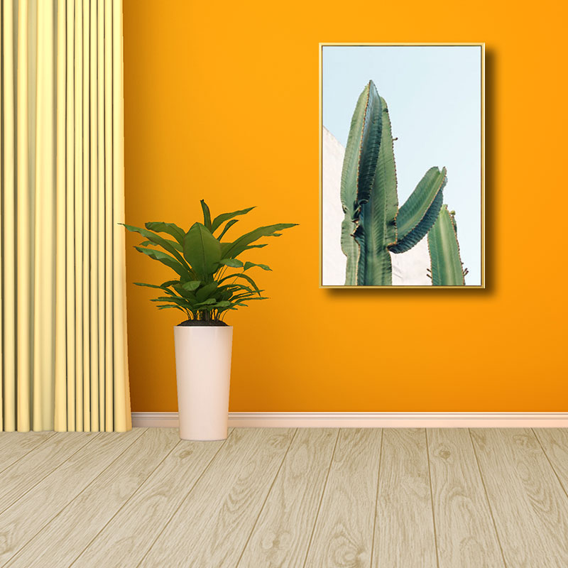 Cactus Wall Art Decor Contemporary Decorative for Guest Room Canvas Prints in Green