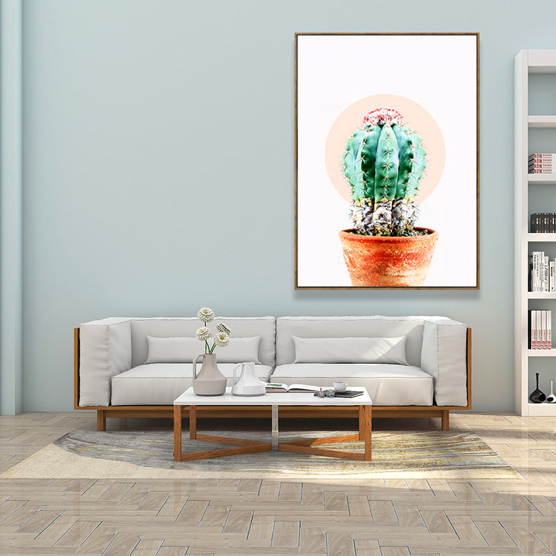 Minimalistischer Kaktus-Leinwanddruck in sanften Farben für die Wanddekoration im Wohnzimmer, mehrere Größenoptionen