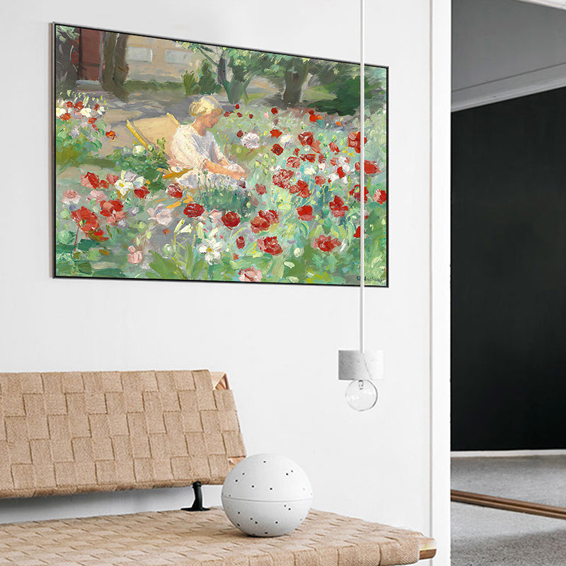 Country Style Painting Green Garden Maiden Wall Art Decor, Multiple Sizes Options