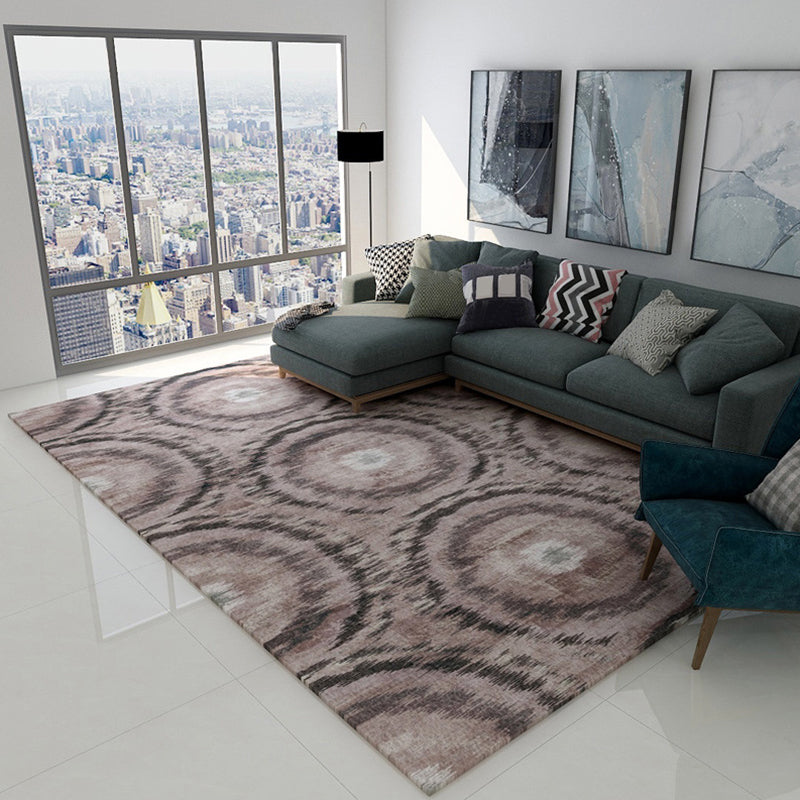 Minimalist Modern Rug in Brown and Pink Abstract Pattern Rug Polyester Pet Friendly Carpet for Home Decoration