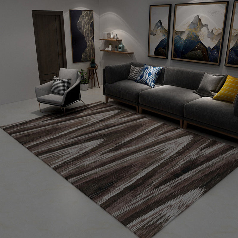 Minimalist Modern Rug in Brown and Pink Abstract Pattern Rug Polyester Pet Friendly Carpet for Home Decoration
