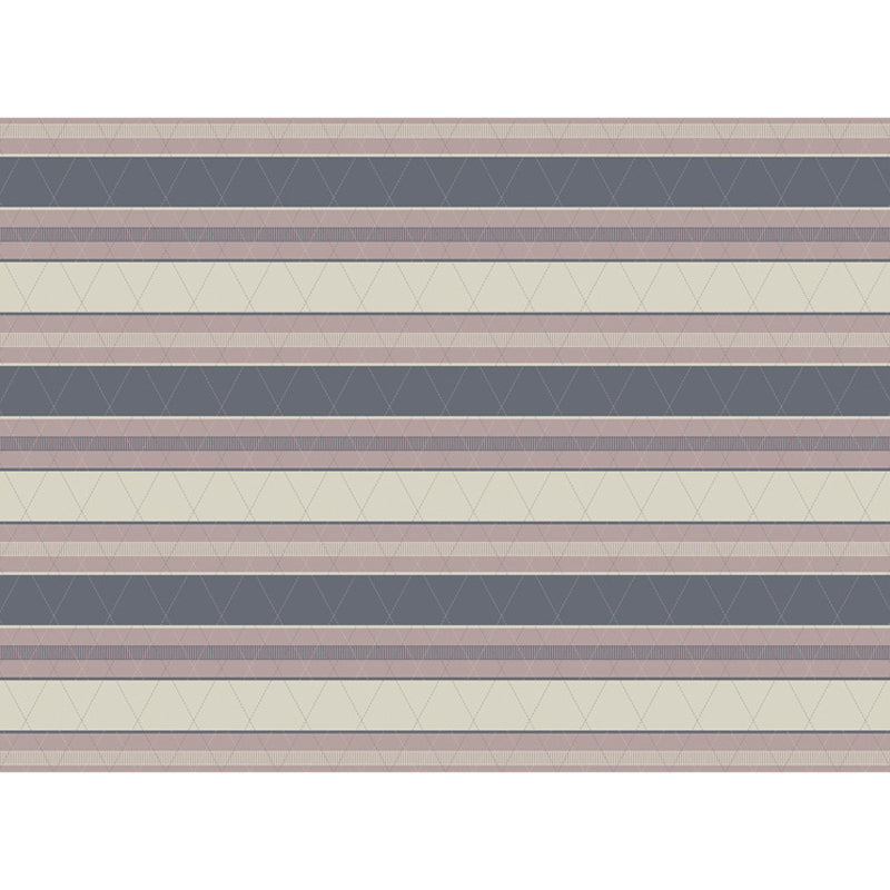 Modern Living Room Rug in Brown Stripe Print Rug Polyester Anti-Slip Backing Area Rug
