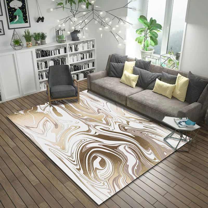 Bruine en roze slaapkamer tapijt modern abstract borstelstroke schilderpatroon Rug polyester machine wasbaar tapijt