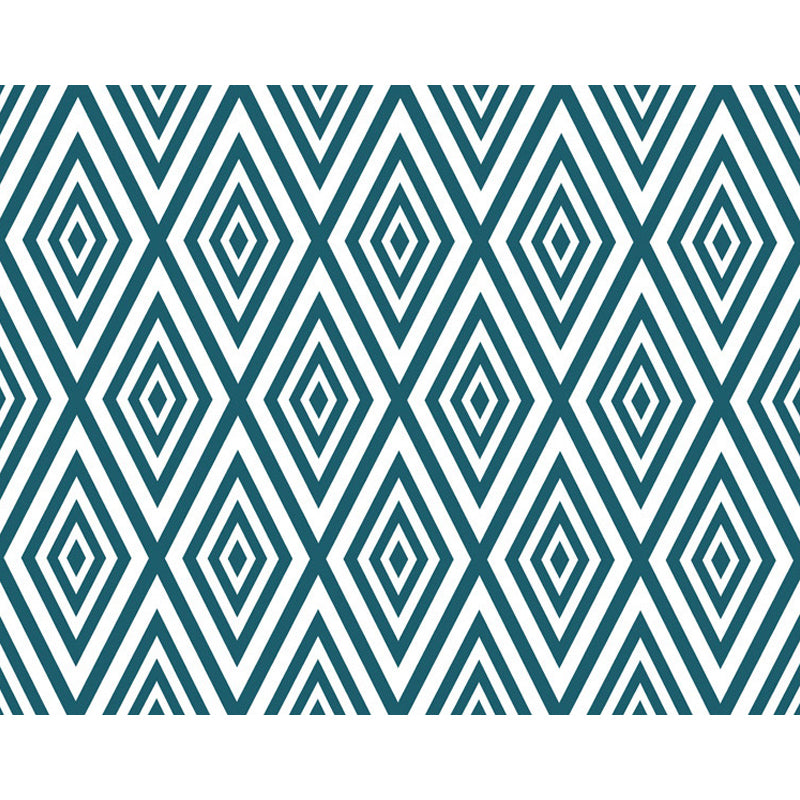 Modern Living Room Rug in Green Plaid Diamond Print Rug Polyester Anti-Slip Backing Area Rug