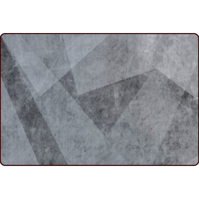 Modern Living Room Rug in Grey Abstract Irregular Shape Print Rug Polyester Stain-Resistant Area Rug