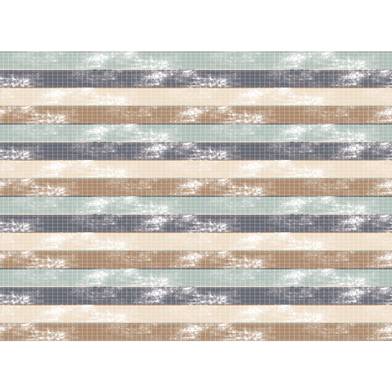 Simple Modern Rug in Green and Yellow Stripes Pattern Rug Polyester Stain-Resistant Carpet for Home Decoration