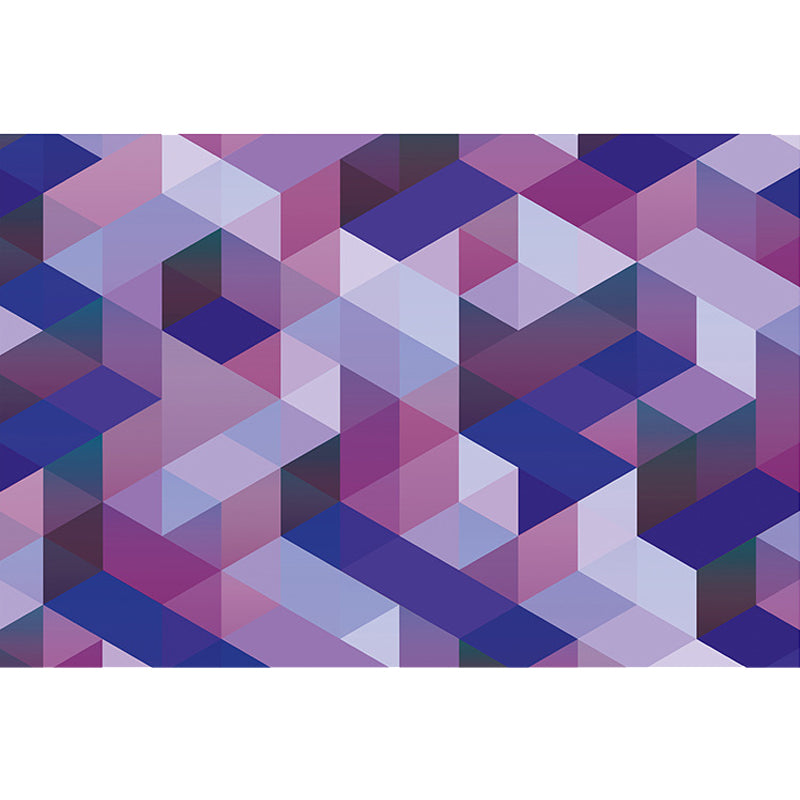 Casual Modern Rug in Purple Geometry Triangle Pattern Rug Polyester Pet Friendly Carpet for Home Decoration