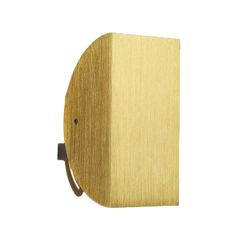 Luz de pared plegada aplique con tono semicírculo de aluminio moderno 1 luz de montaje de pared negro/dorado claro