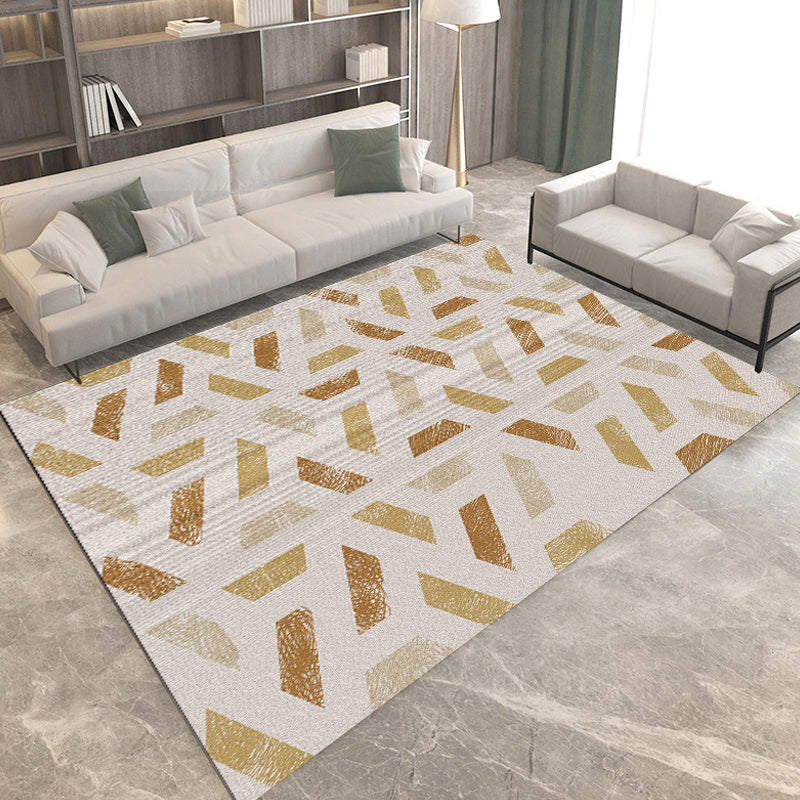 Modern Living Room Rug Multi-colored Geometric Print Rug Polyester Anti-Slip Backing Area Rug