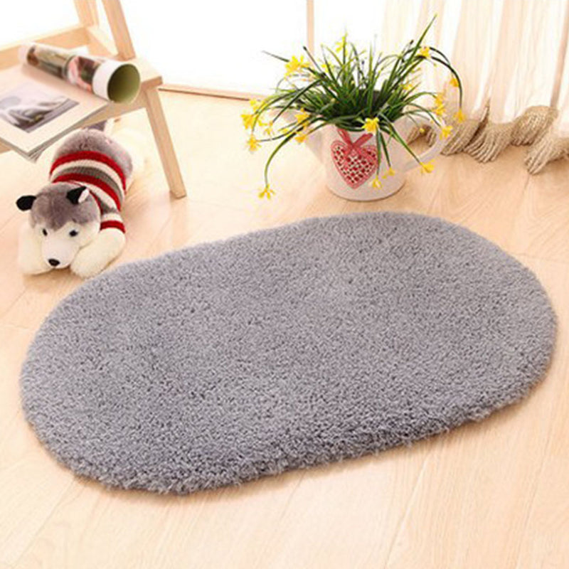 Tapis décontracté contemporain en tapis de couleur unie rouge et gris en polyester