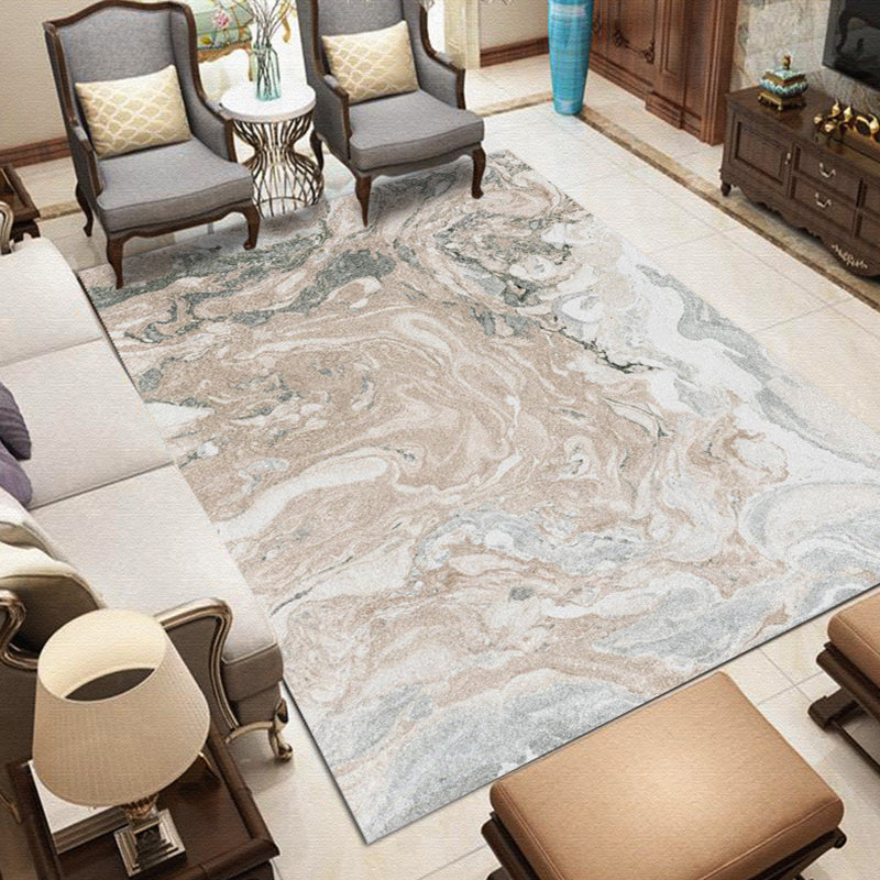 Pink and Grey Bedroom Rug Modern Abstract Galaxy Pattern Area Rug Polyester Pet Friendly Carpet