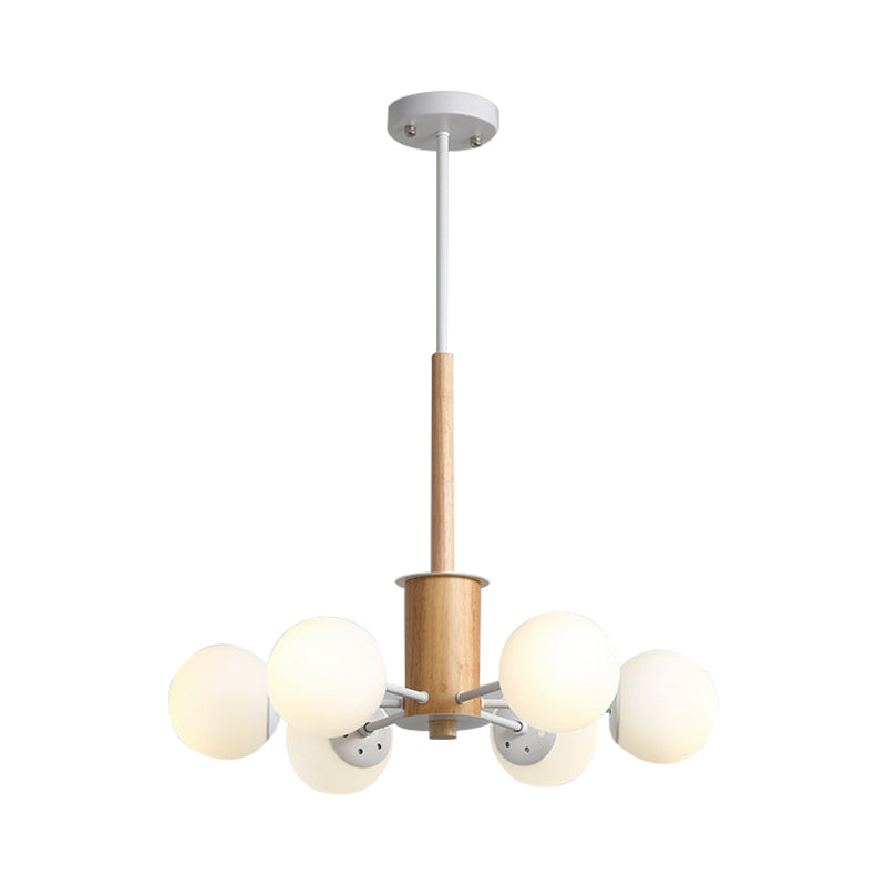 Luz de lámpara de lámpara de globo negro/negro Modernista 6/8 luces Opal Glass Hanging Techo Luz