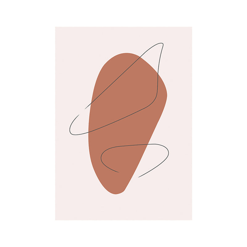 Scandinavian Abstract Figure Wall Art Canvas Decorative Orange Painting for Drawing Room