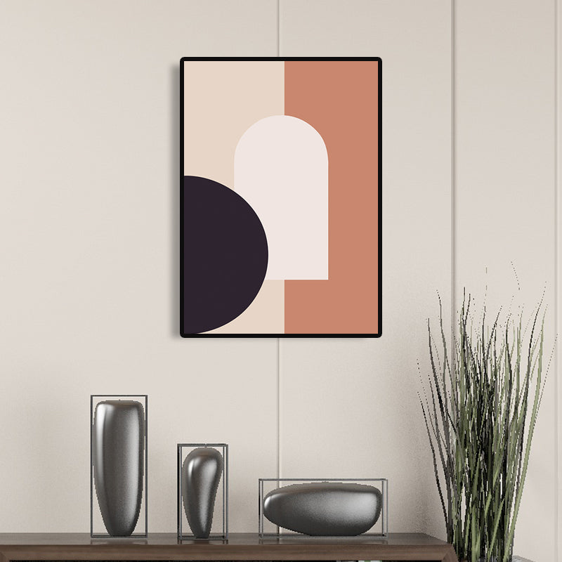 Scandinavian Abstract Figure Wall Art Canvas Decorative Orange Painting for Drawing Room