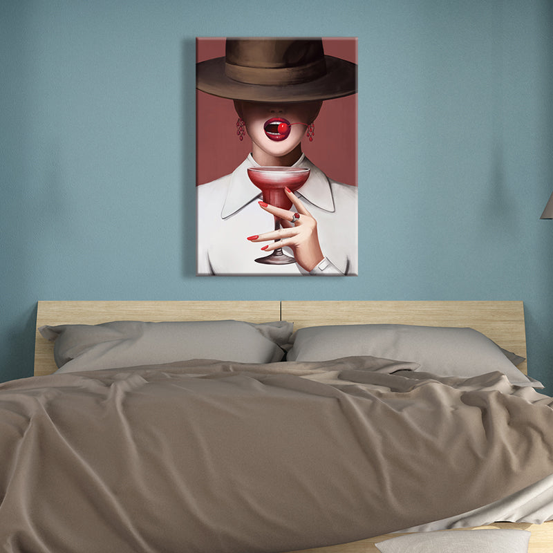 Viktorianischer Modedamen-Kunstdruck, dunkle Farbe, dekorative Wanddekoration für das Schlafzimmer