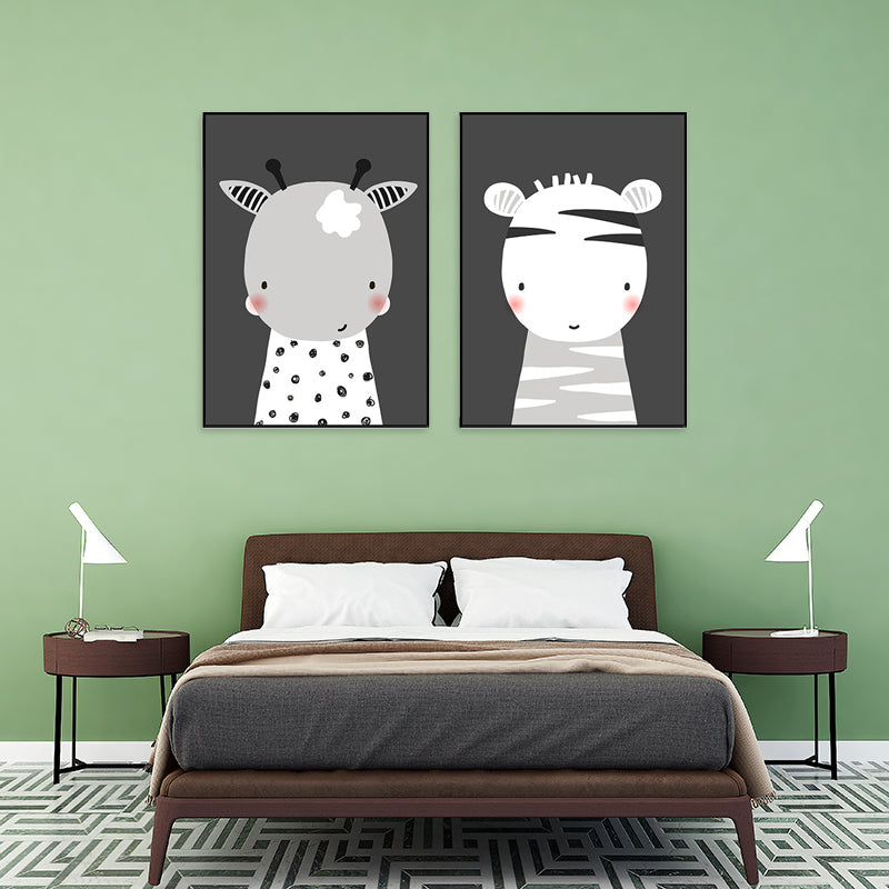 Pastel Color Sheep Painting Textured Kids Style Children's Bedroom Wall Art Print