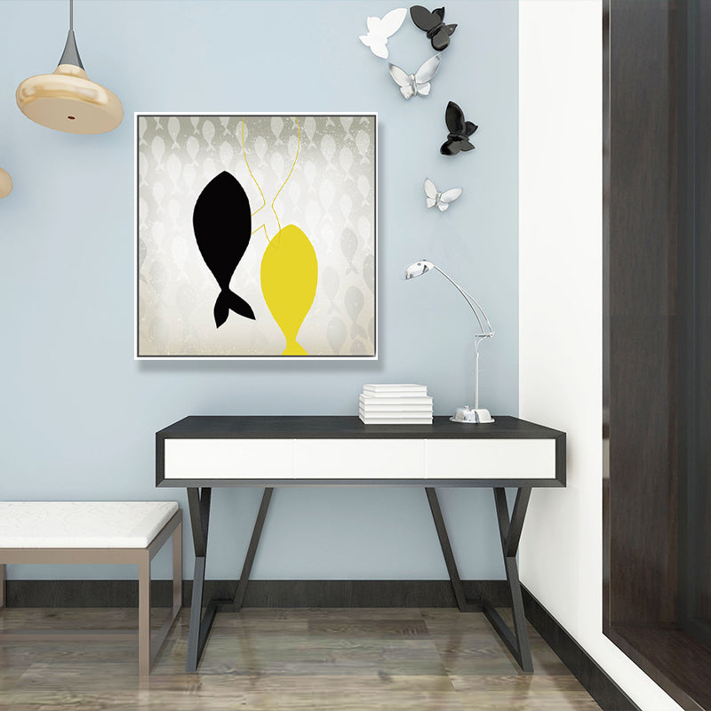 Textured Great Cetacean Painting Canvas Children's Art Wall Decor for Kids Bedroom