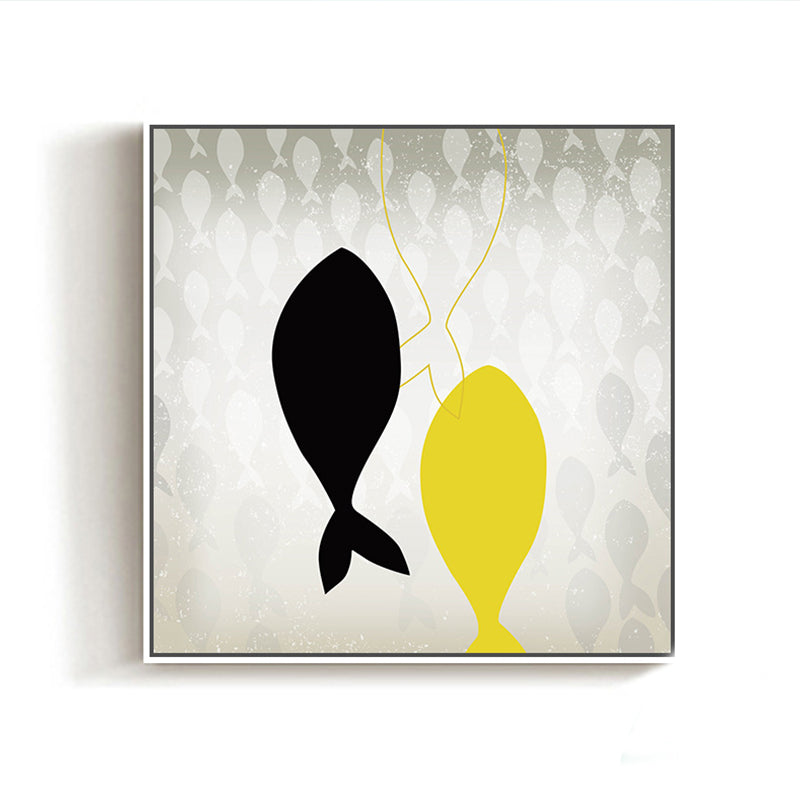 Textured Great Cetacean Painting Canvas Children's Art Wall Decor for Kids Bedroom