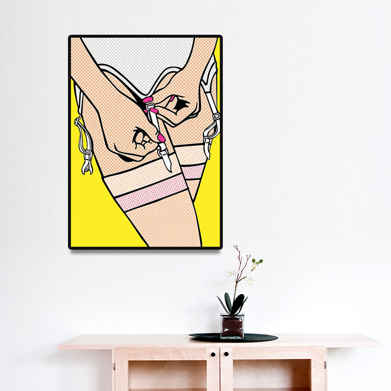 Hedendaagse Lady Wall Art voor Salon Canvas in lichte kleur, meerdere maten beschikbaar