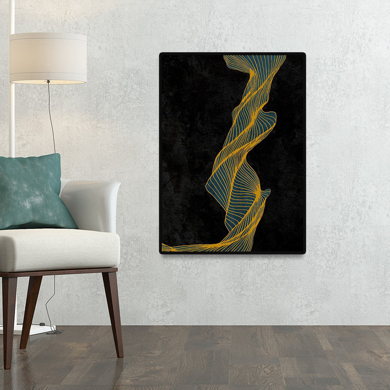 Dunkle Farbe, verdrehte Leinwandkunst, abstrakter Minimalismus, Heimwanddekoration, mehrere Größen