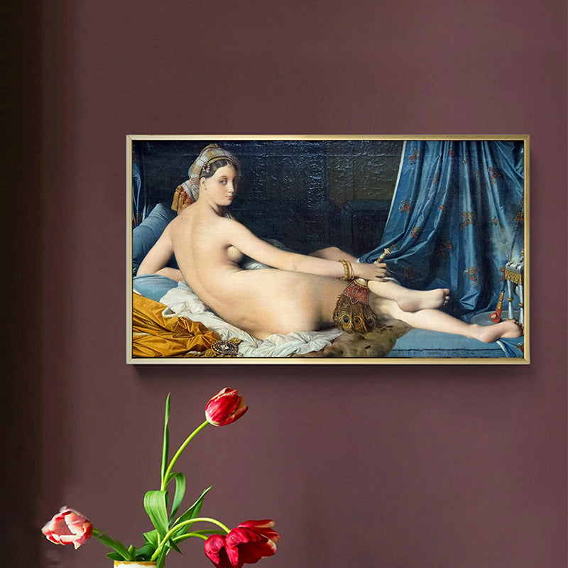 Nackte Frau Gemälde Kunstdruck Vintage Sexy Figur Wanddekoration in Blau für Esszimmer