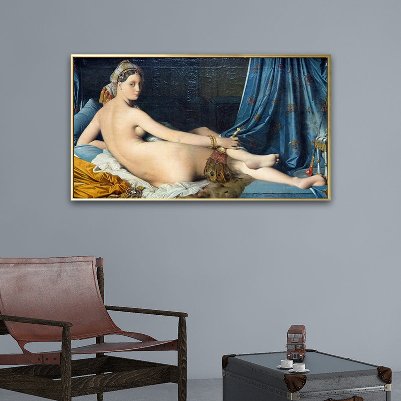 Nackte Frau Gemälde Kunstdruck Vintage Sexy Figur Wanddekoration in Blau für Esszimmer