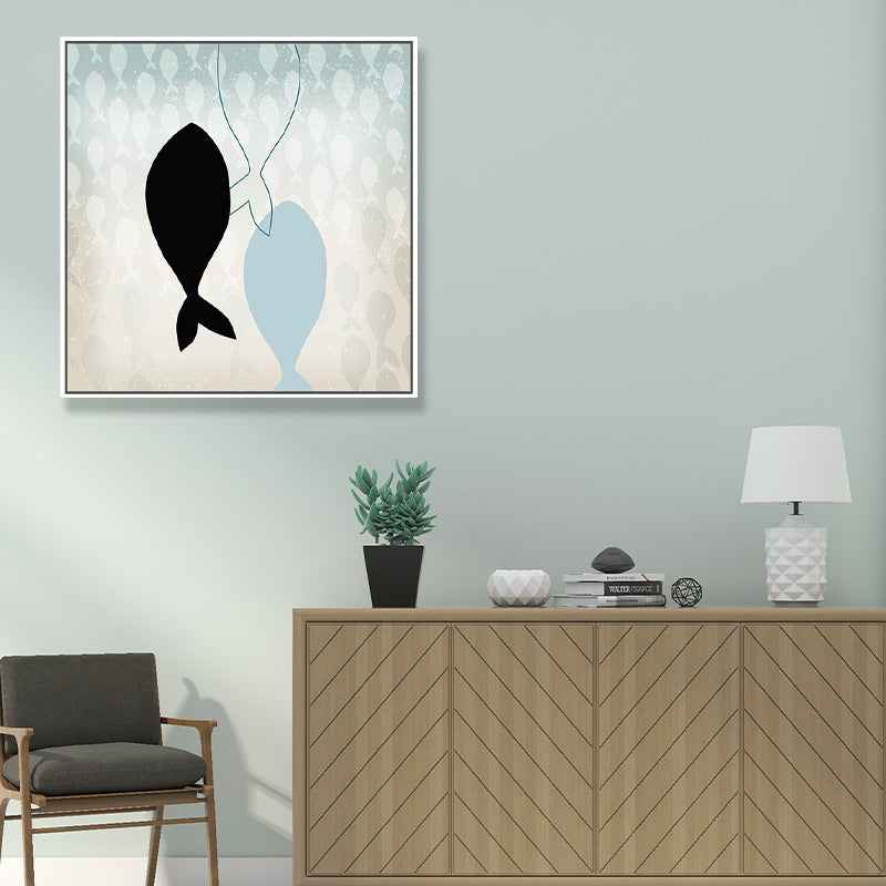 Great Whale Wall Decor Textured Children's Art for Kids Bedroom Painting, Multiple Sizes