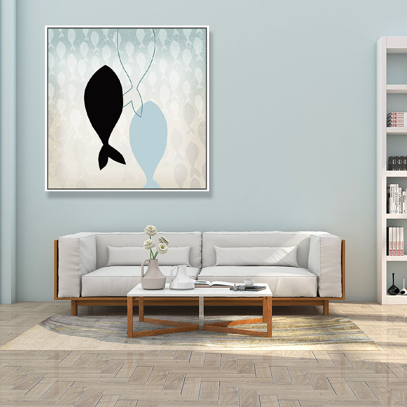 Great Whale Wall Decor Textured Children's Art for Kids Bedroom Painting, Multiple Sizes