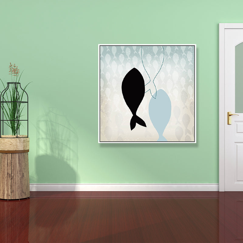 Great Whale Wall Decor Textured Children's Art for Kids Bedroom Painting, Multiple Sizes