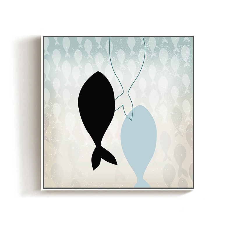 Great Whale Wall Decor Textured Children's Art for Kids Bedroom Painting, Multiple Sizes