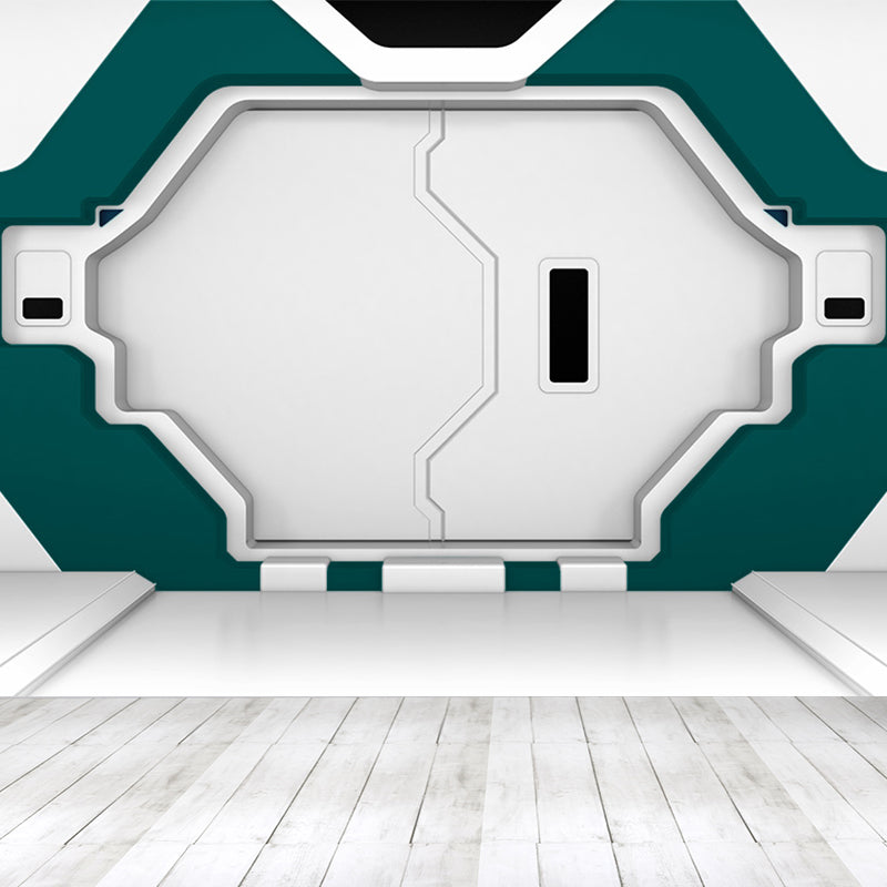Fictieve capsule deur muur muurschildering felle kleur waterdicht muur decor voor jongenskamer
