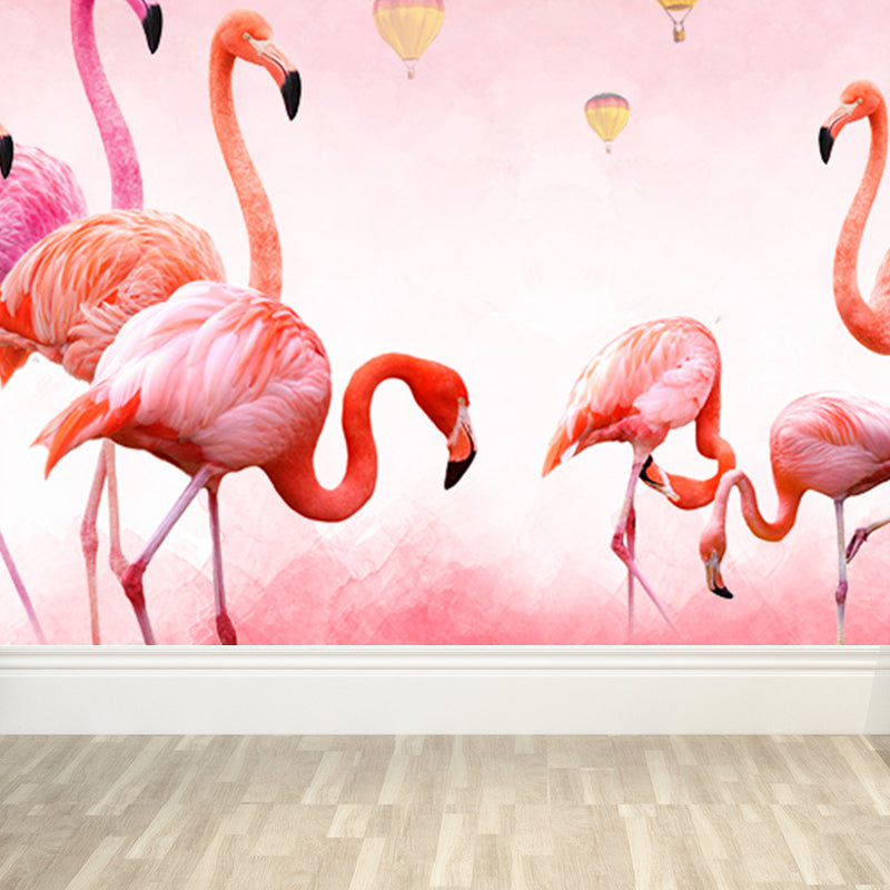 Flamingo muursticker sticker pastel kleur cartoon muur decor voor meisjes slaapkamer, waterdicht
