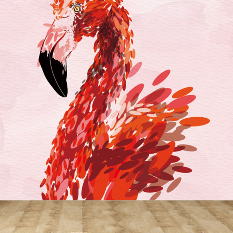 Flamingo muursticker sticker pastel kleur cartoon muur decor voor meisjes slaapkamer, waterdicht
