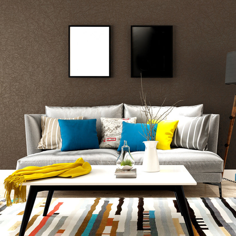 Non-Woven Unpasted Wallpaper Minimalist Solid Color Wall Covering for Accent Wall